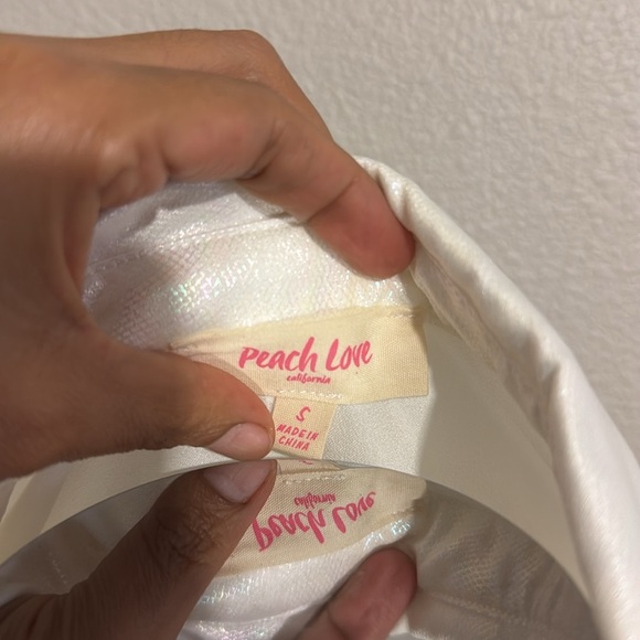 Peach Love Unicorn California White Mini Dress with Puff Sleeves Halloween - Picture 6 of 7